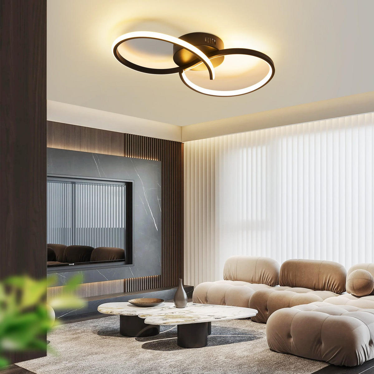 LED-DECKENLEUCHTE Zwickau 40/20.5/10 cm - Schwarz, Metall (40/20.5/10cm) - Nettlife