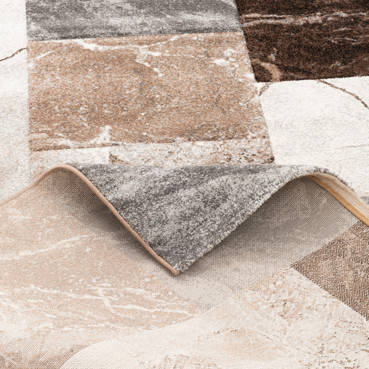 DESIGNER TEPPICH MAUI MARMOR OPTIK - Grau, Textil (120/170cm) - Pergamon