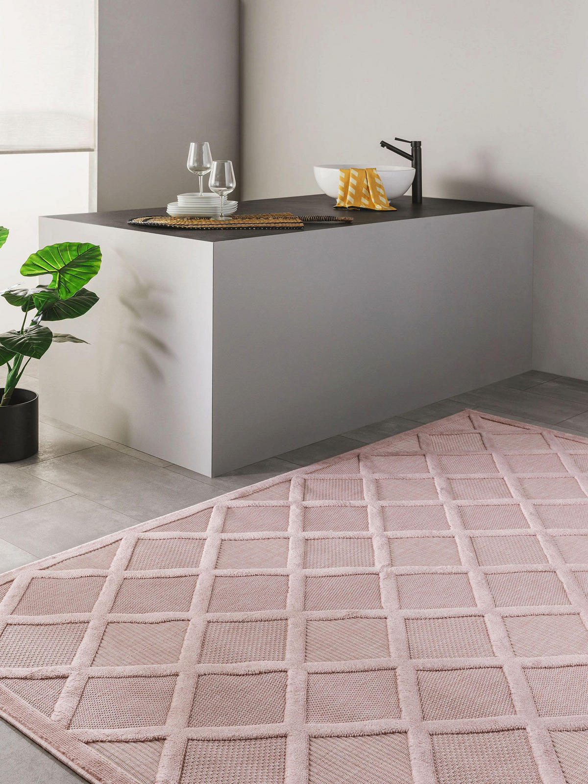 OUTDOORTEPPICH Bonte Rosa 240x340 cm - Rosa, Textil (240/340cm) - benuta Nest