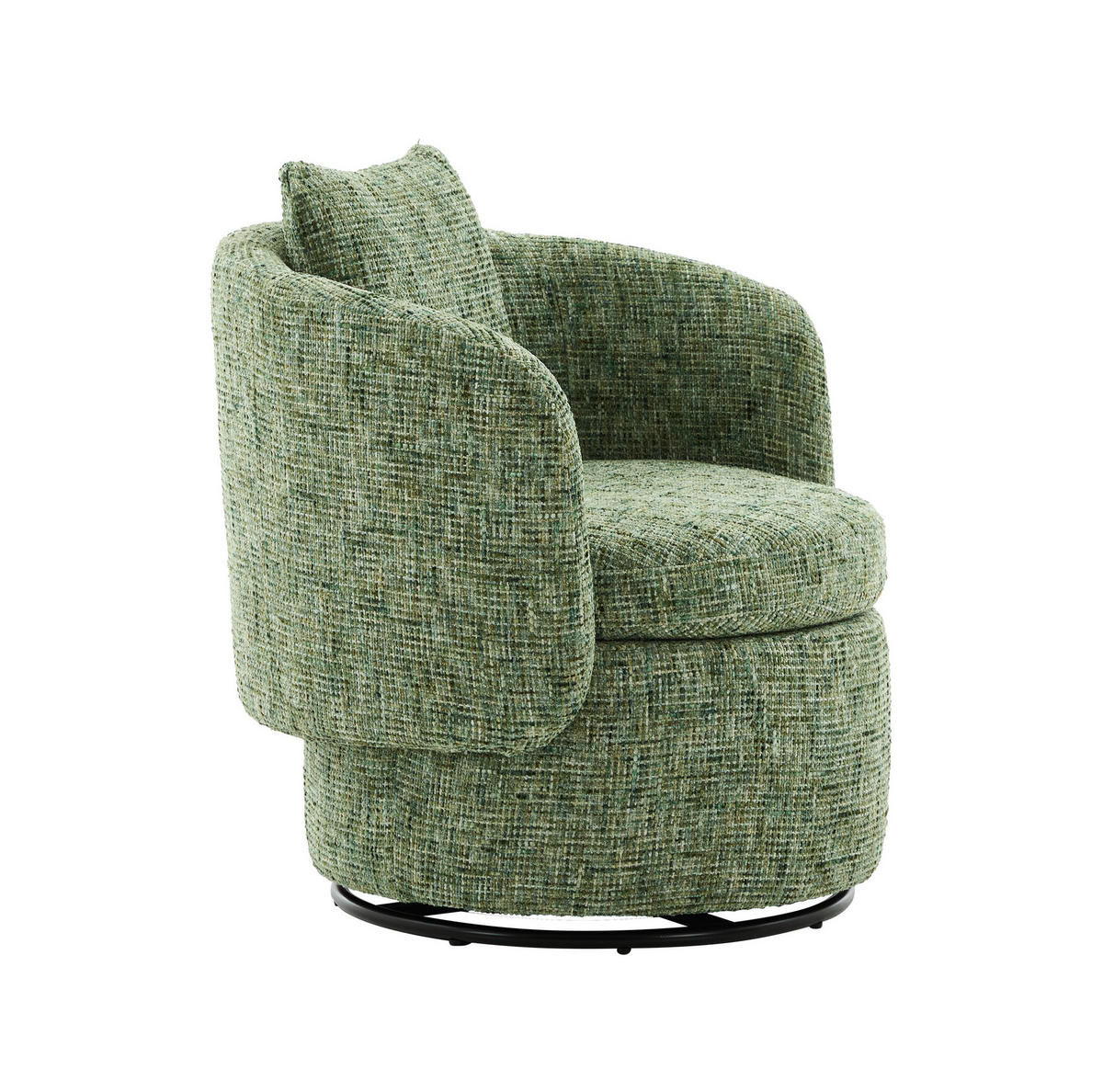 DREHSESSEL Chenille mit verstecktem Stauraum 72/66.5/76 cm Grün - Grün, Textil (66.5/76/72cm) - Redom