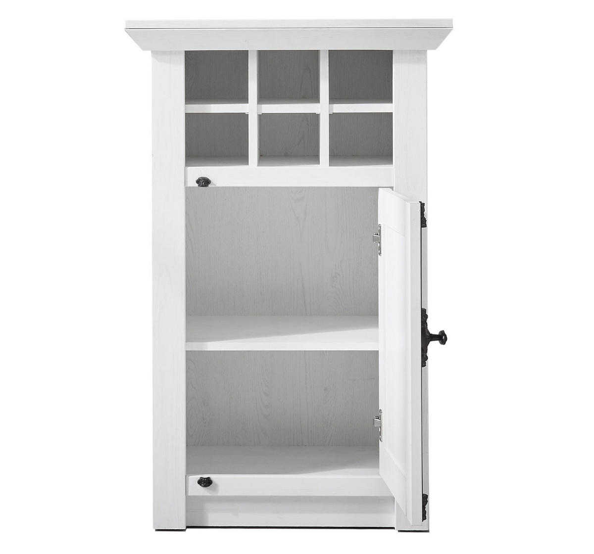 FLASCHENSCHRANK Westerland pinie weiß 63 / 45 / 100cm - Weiß/Pinienfarben, Holzwerkstoff/Metall (63/100/45cm) - Feldmann-Wohnen