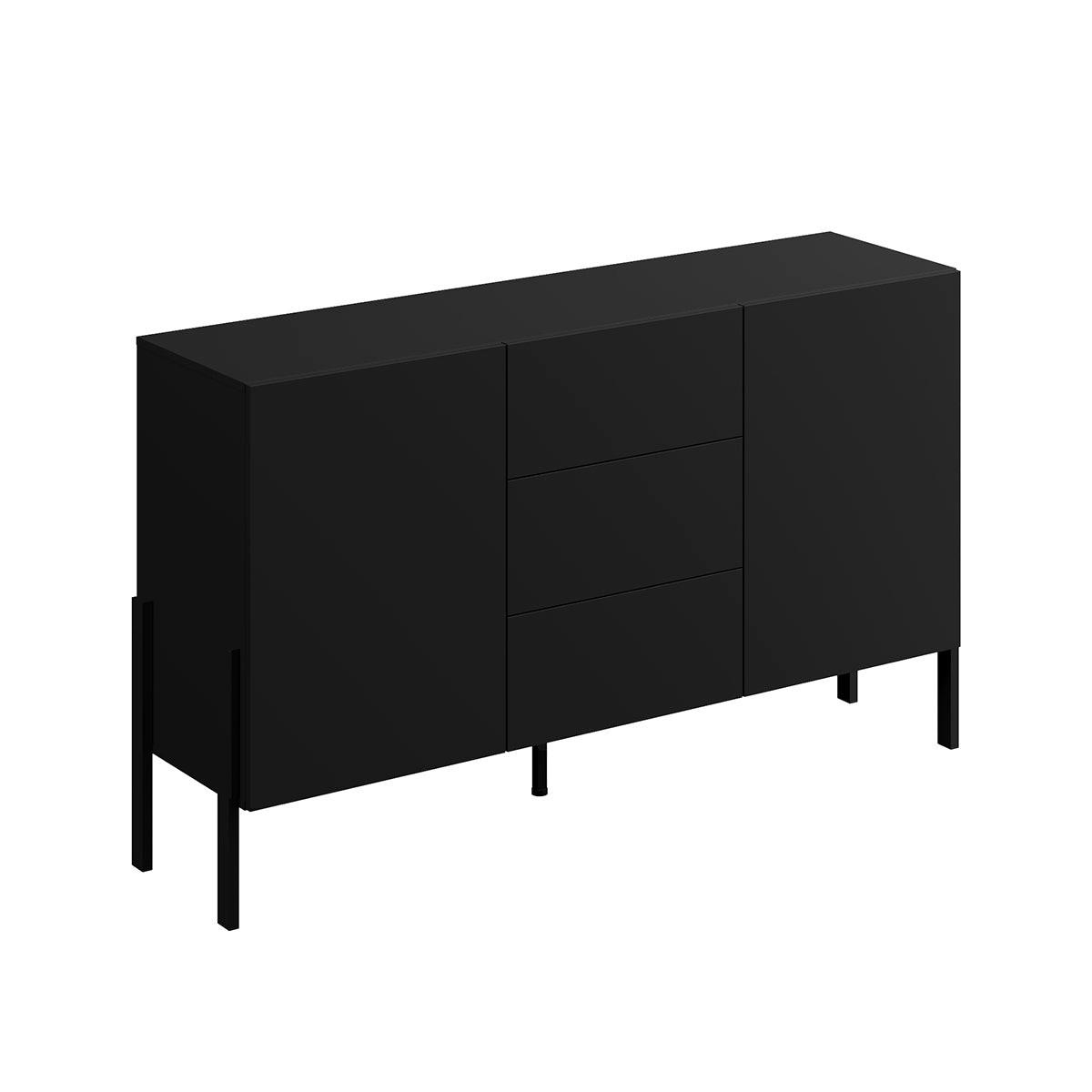 SIDEBOARD Bérénice Černá - černá, kompozitní dřevo (154/90/40cm) - Petits-meubles