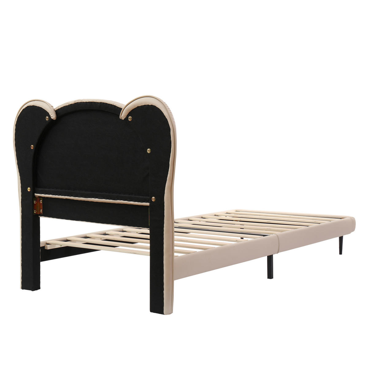 KINDERBETT 90/200 cm DE-02294, in Beige, mit tierförmigem Kopfteil - Beige, Holzwerkstoff (90/200cm) - ComfortXL