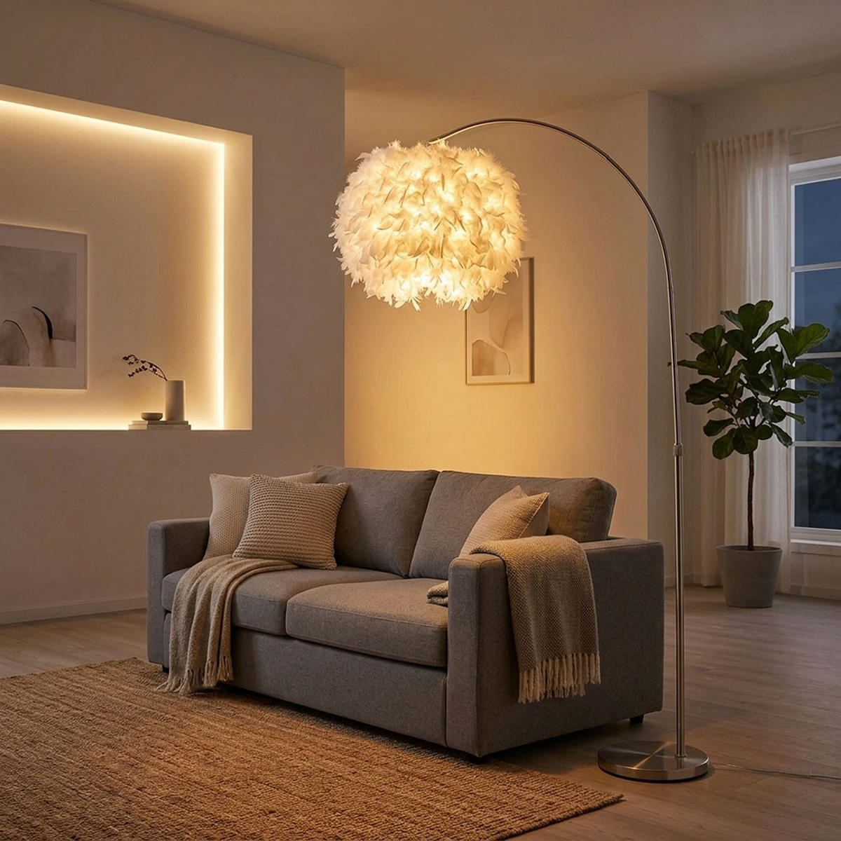 LED STEHLEUCHTE Metall Weiß - Weiß, Metall (96/96/196cm) - Globo Lighting