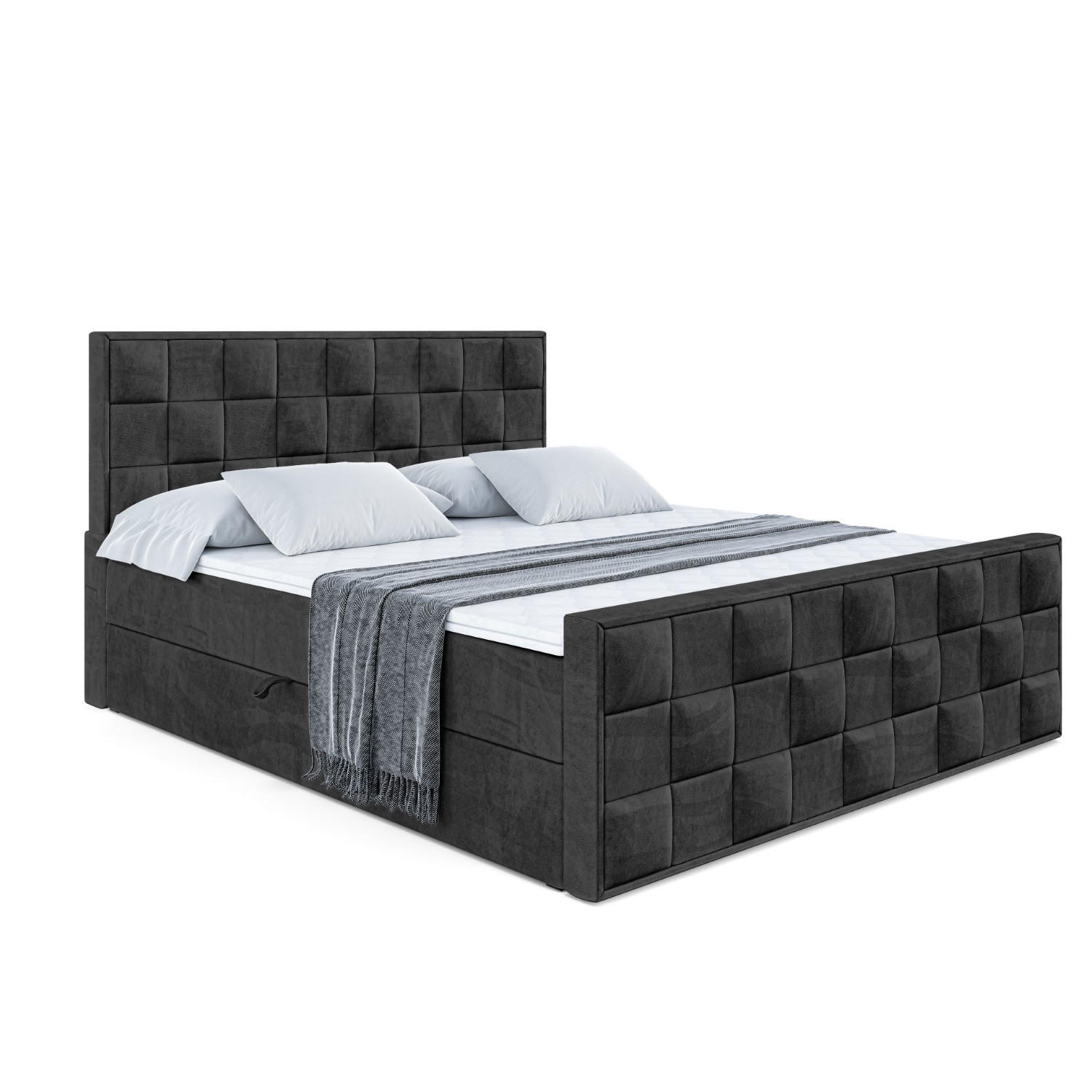 Altdecor Boxbett Schwarz 140x200 cm