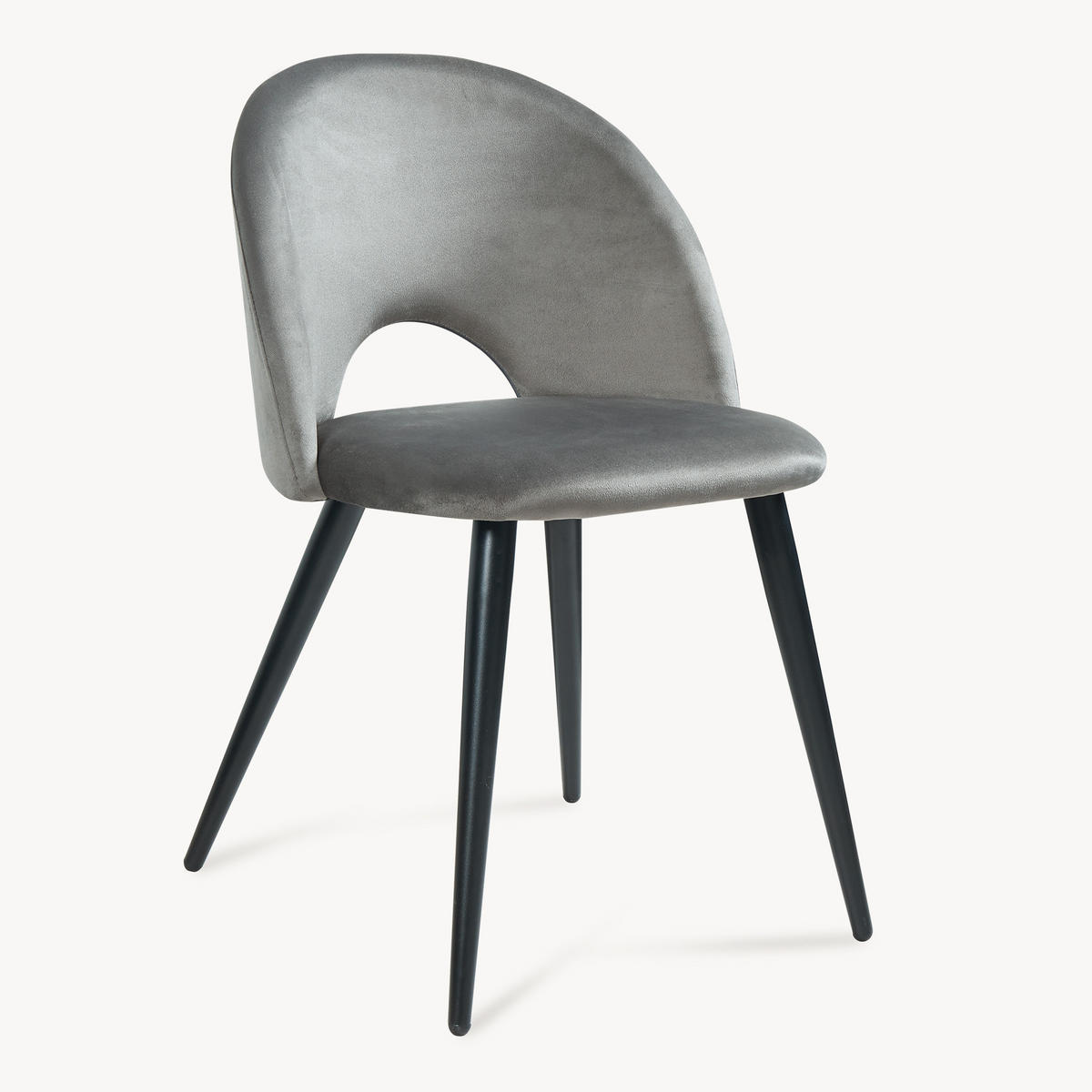 ESSZIMMERSTUHL-SET 4 TLG. Karijoki - Schwarz/Grau, Textil/Metall (50/77/55cm) - [en.casa]