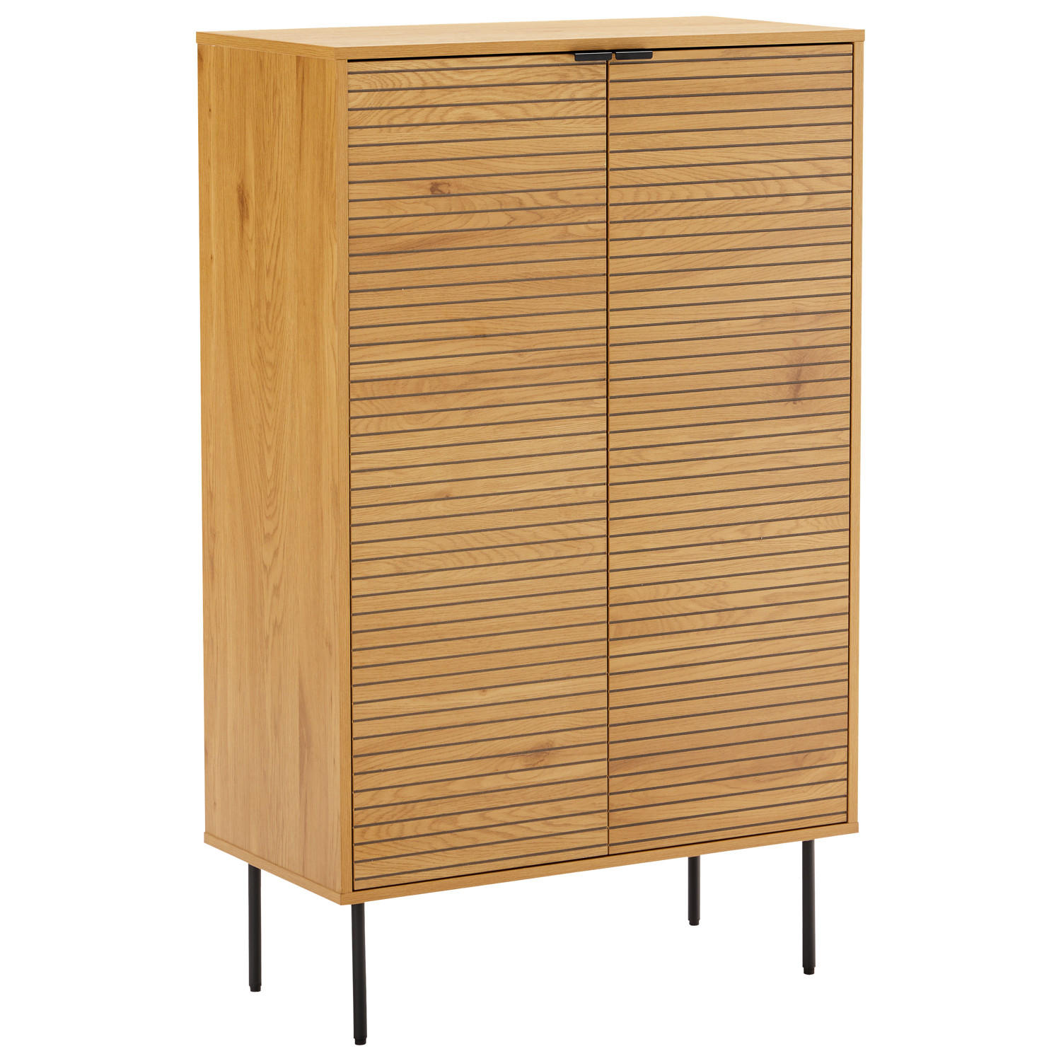 GESCHIRRSCHRANK Stinna 80/40/130 cm - Braun, Holzwerkstoff (40/130/80cm) - Happy Garden