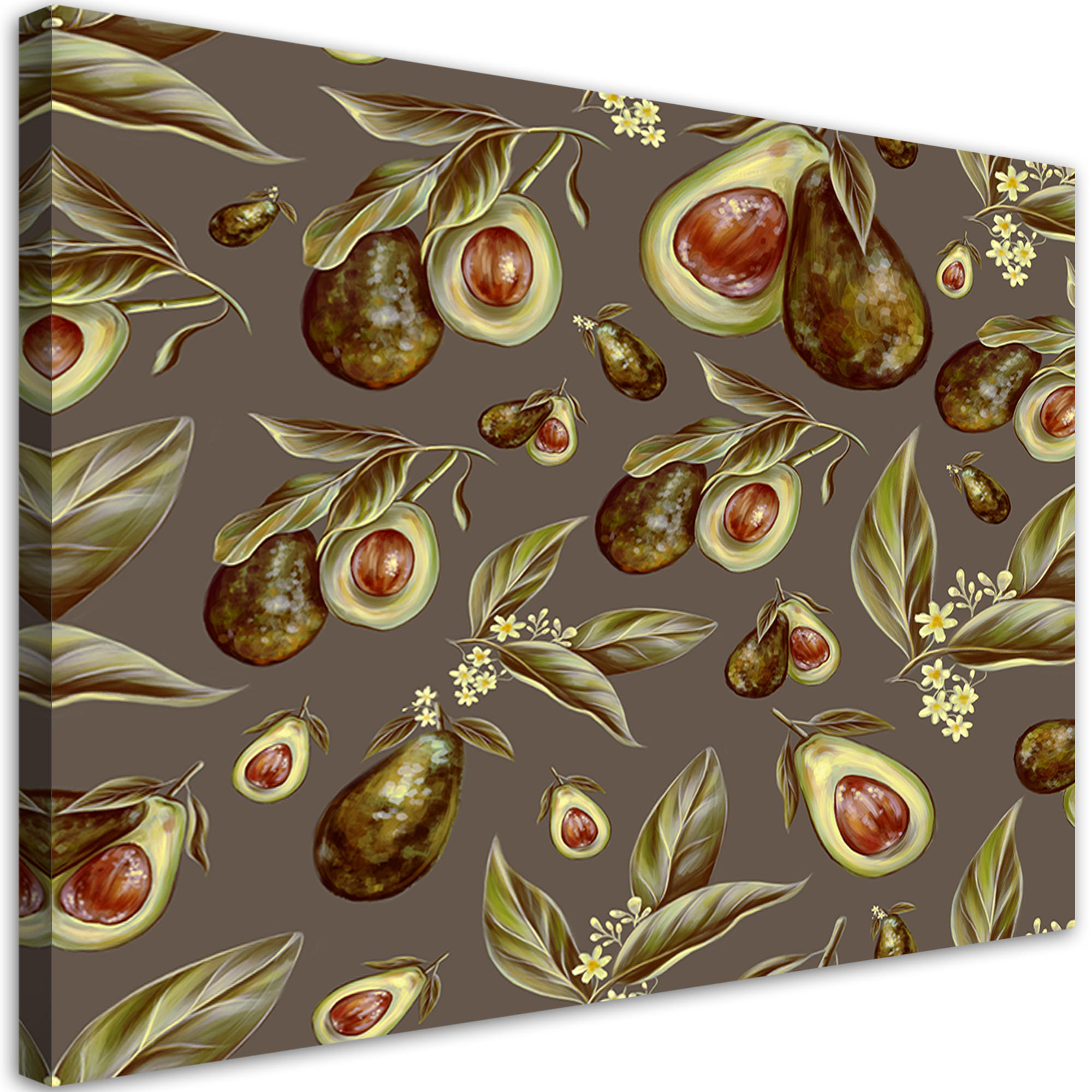WANDBILD avocado hälften - Braun, Textil (60/40cm) - Feeby