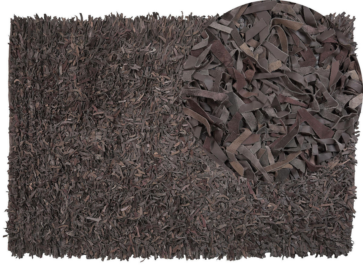 SHAGGY-TEPPICH Mut 200/140 cm - Braun, Fell (140/200cm) - Beliani
