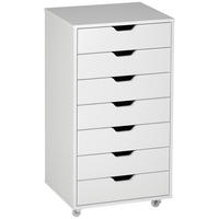 ROLLCONTAINER DE-14438 7 Schubladen für A4/Letter - Weiß, Holzwerkstoff (39.5/90/47.5cm) - ComfortXL