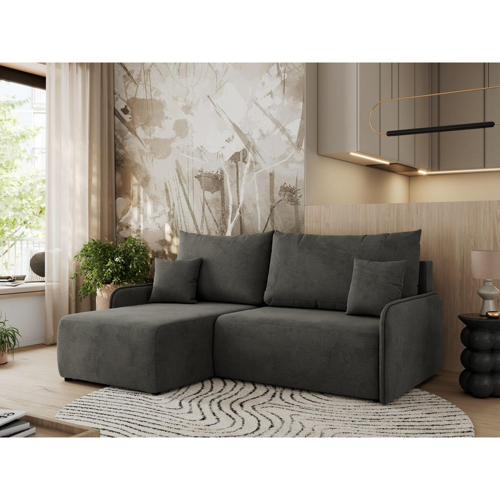 Thumbnail - MKS Eckschlafsofa, Dunkelgrau, Textil, 3-Sitzer, L-Form,L-Form, 198x150 cm, Oeko-Tex®, Wohnzimmer, Sofas & Couches, Wohn...