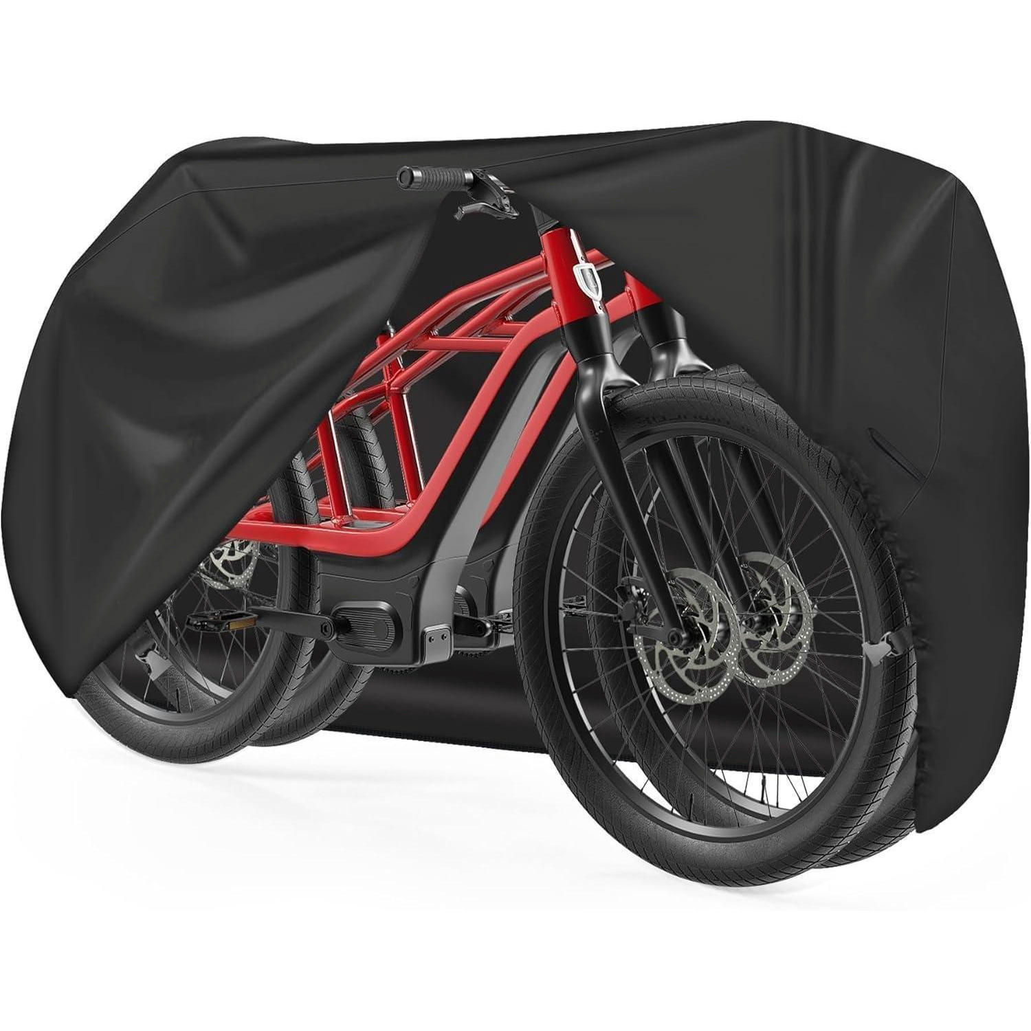 FAHRRADABDECKUNG für 2 Fahrräder 208,3 cm x 96,5 cm x 119,4 cm Wasserdicht Outdoor - Schwarz, Kunststoff (97/119/208cm)