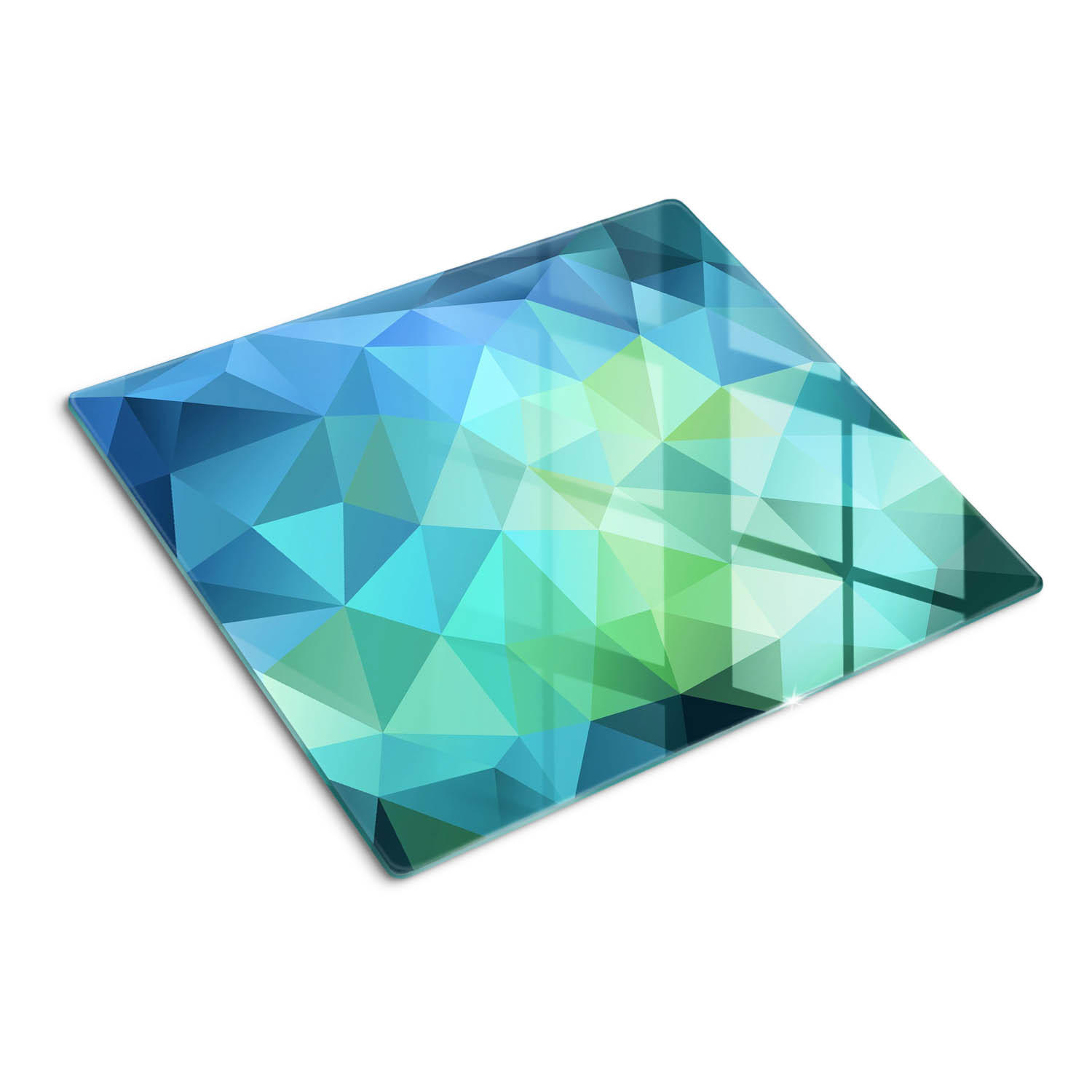 GLASPLATTE 60x52 cm Abstrakt - Blau, Glas (60/0.4/52cm) - TULUP
