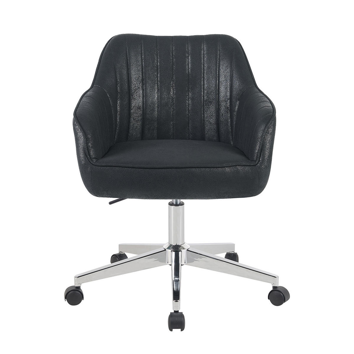 BÜROSTUHL Mika-Noel - Chromfarben/Schwarz, Textil/Metall (60/79/61cm) - DUBI Möbel