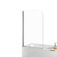 DUSCHWAND für Badewannen mit Schwenkfunktion Leicht zu Reinigen 140/90 cm - Transparent, Glas (90/140cm) - EMKE
