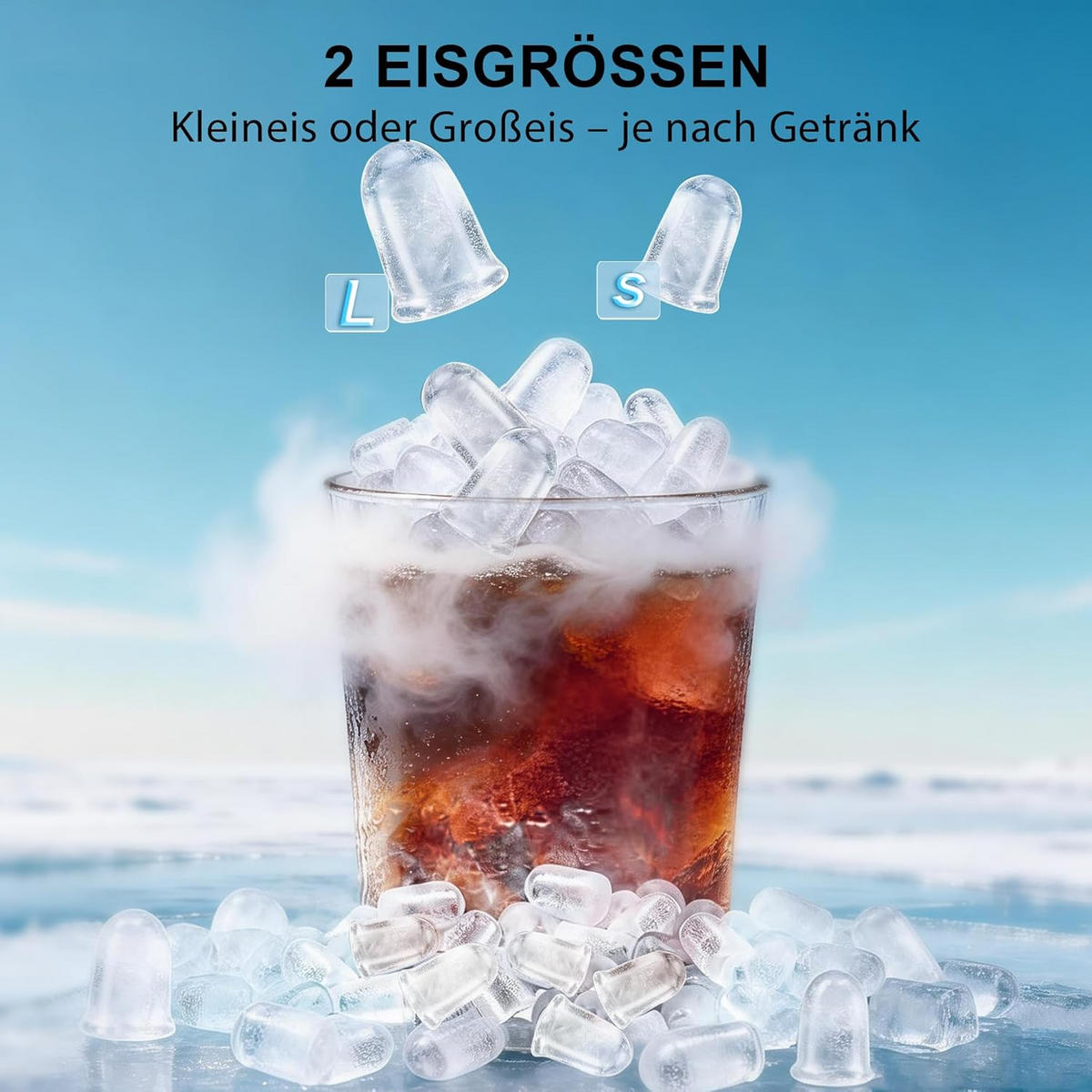 EISWÜRFELMASCHINE Kühleis 2.5L - Grau, Kunststoff (30.5/30.2/23.5cm) - Nettlife