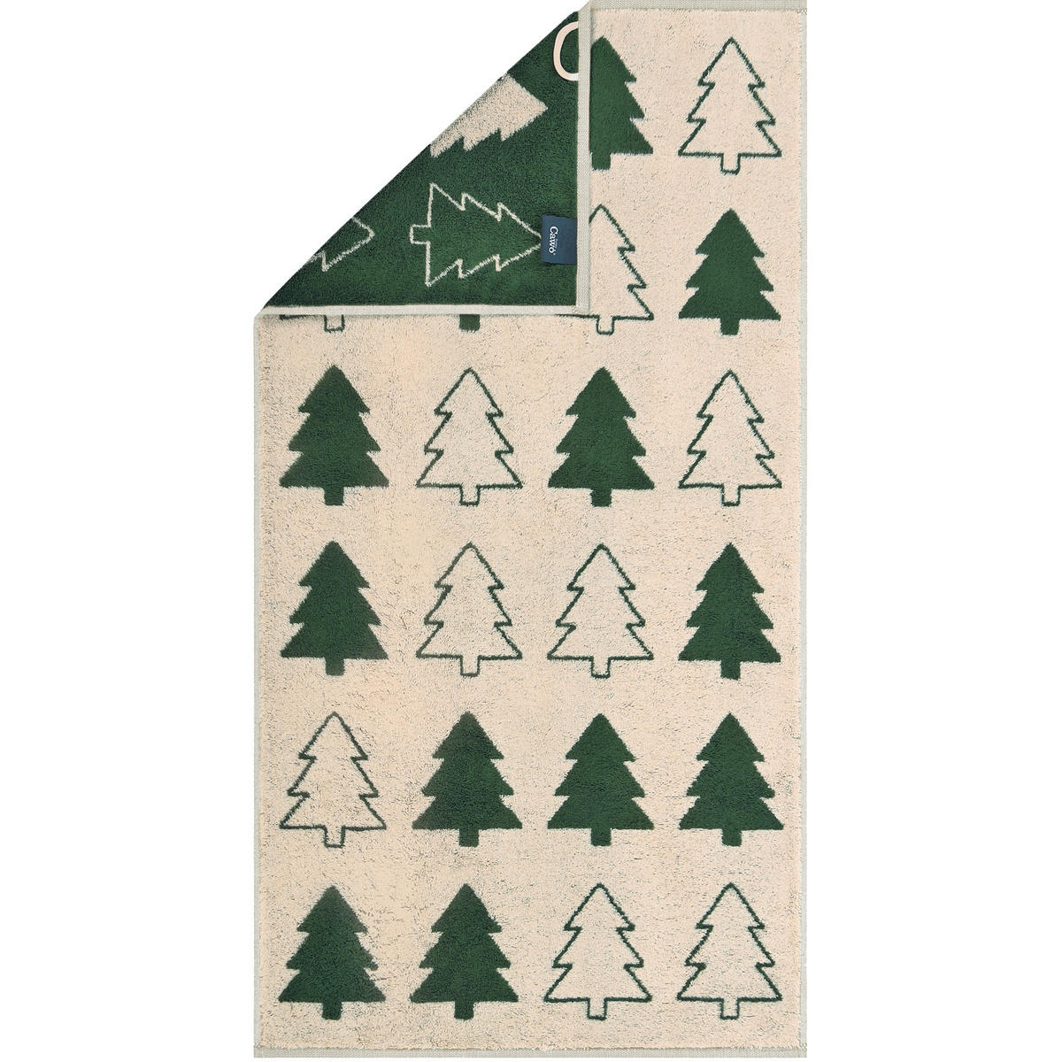 HANDTÜCHER CHRISTMAS EDITION TANNENBÄUME 794 NATUR-GRÜN - 34 - Beige, Textil (30/50cm) - Cawoe