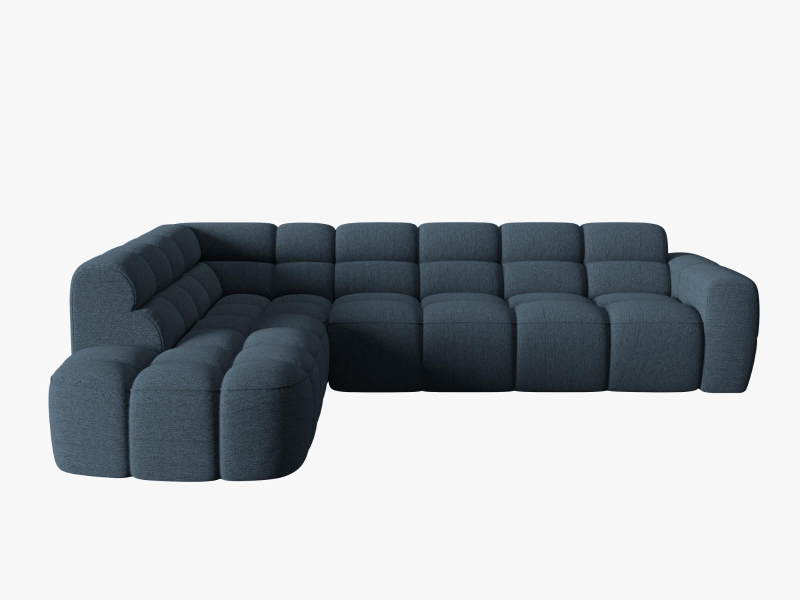 ECKSOFA links Lisa aus strukturiertem Stoff dunkelblau 5 Sitzplätze - Dunkelblau, Textil (234/293cm) - Micadoni