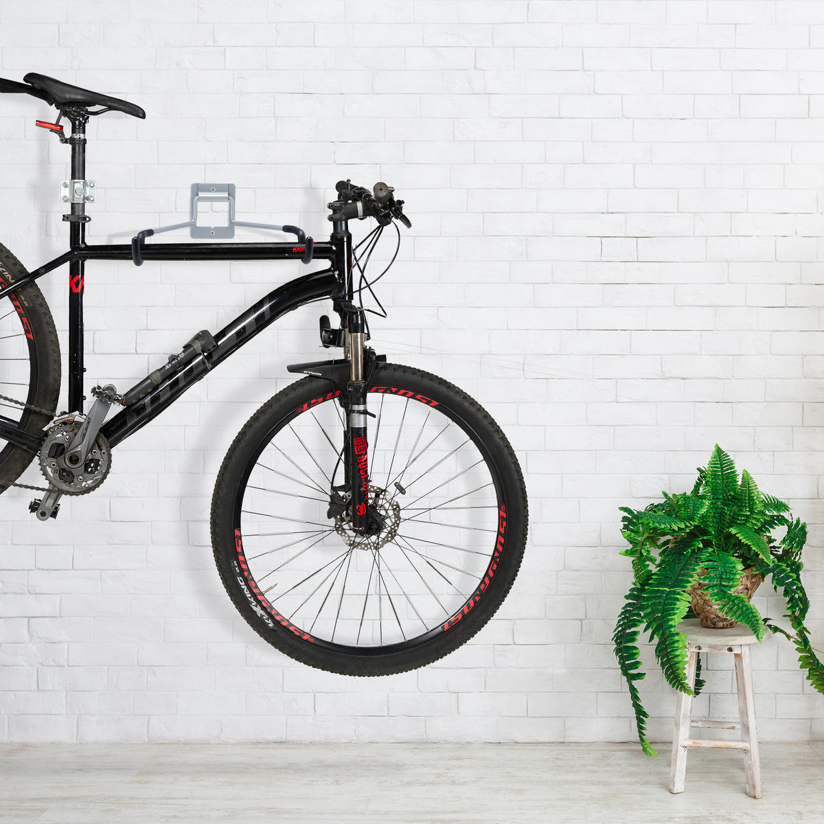 FAHRRADHALTERUNG Schwarz Silber klappbar Stahl 25 kg - Multicolor, Kunststoff/Metall (31/11/33cm) - Relaxdays