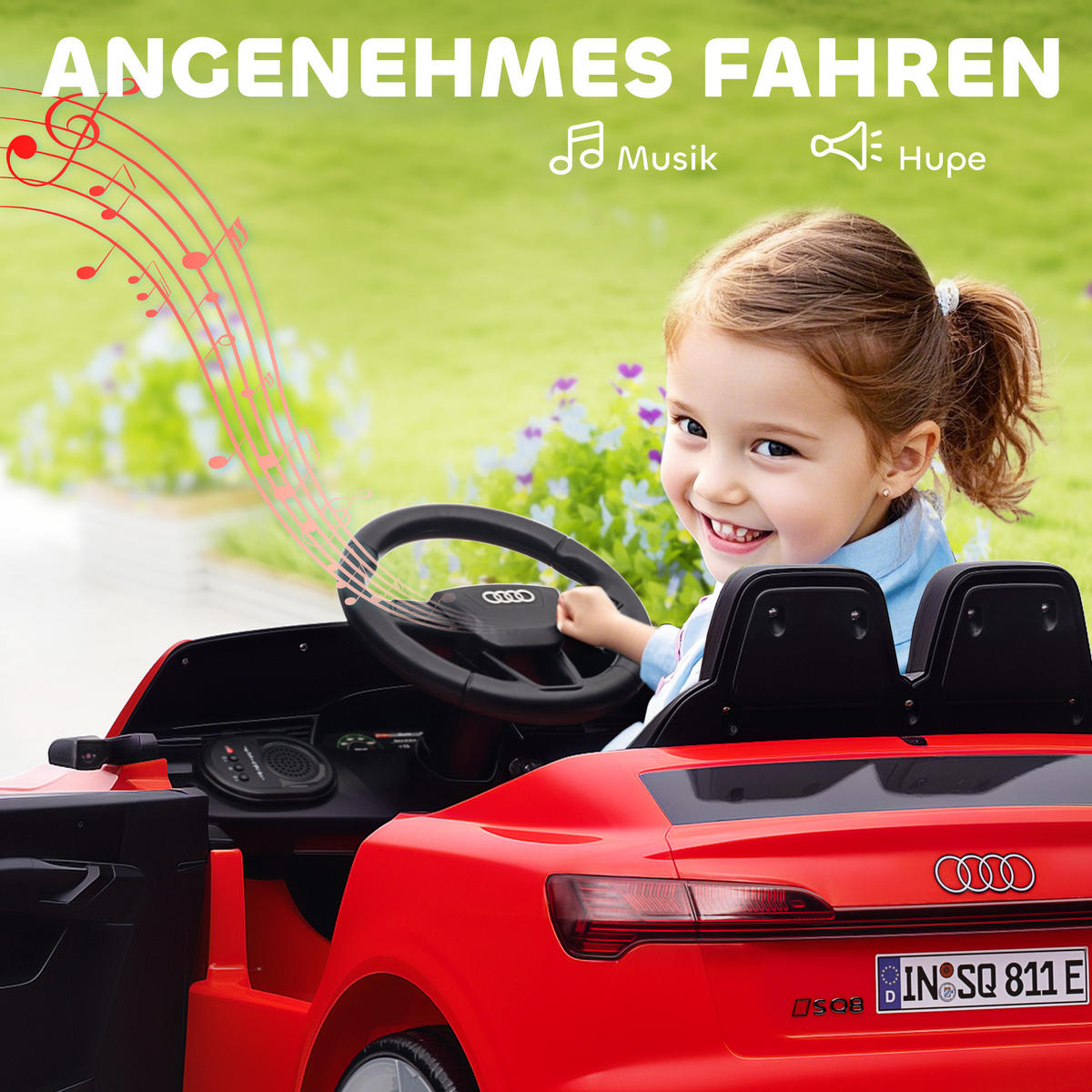 EELEKTRO-KINDERAUTO DE-06281 Audi Q8 lizenziert mit Fernsteuerung Rot - Rot, Kunststoff/Metall (98/49.5/43cm) - ComfortXL