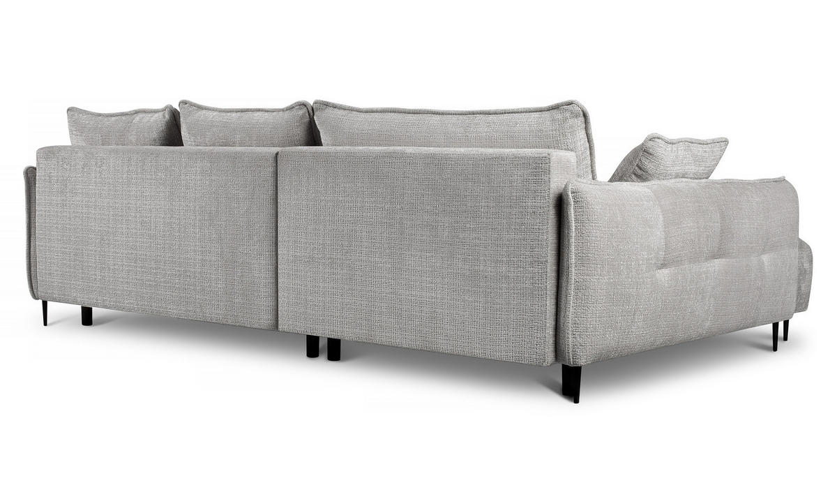 ECKSOFA Oblivio Grau Chenille - Schwarz/Grau, Textil/Metall (285/200cm) - Selsey