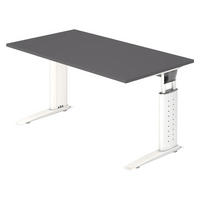 SCHREIBTISCH Serie-U 80/140/74 cm in Graphitfarben/Weiß - Graphitfarben/Weiß, Holzwerkstoff (80/140/74cm) - bümö