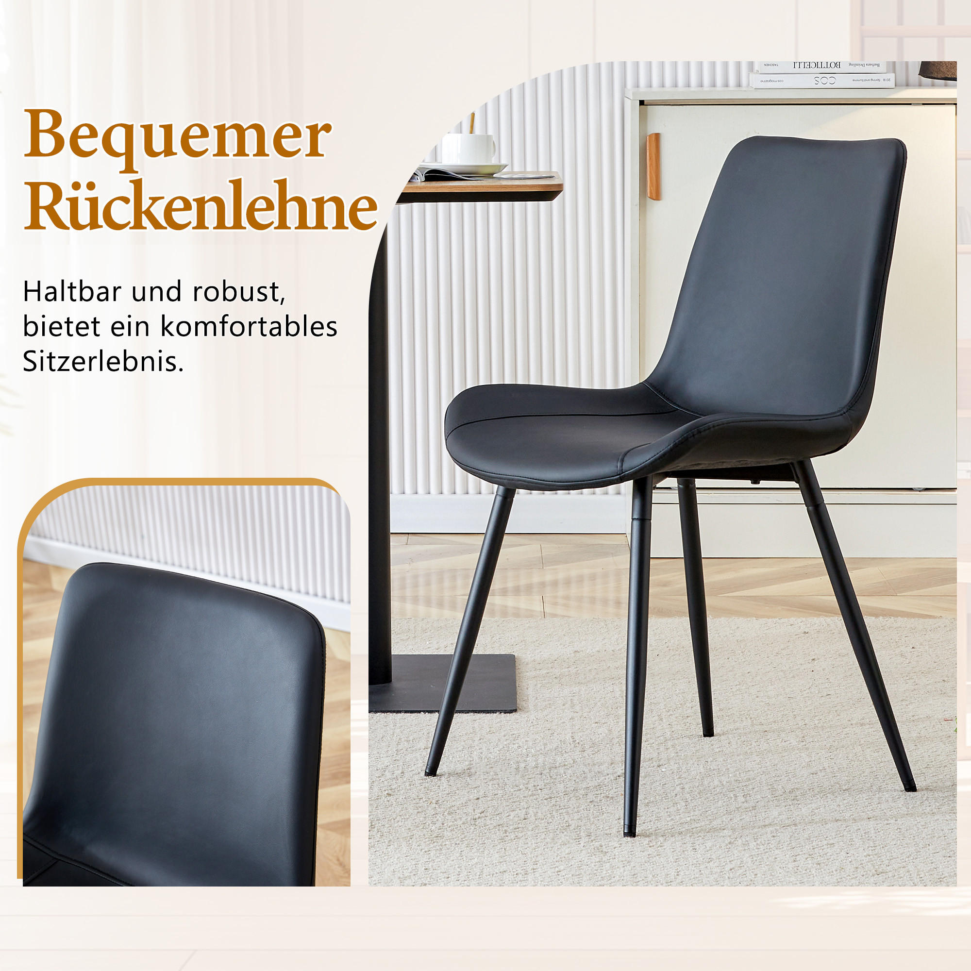 ComfortXL Essgruppe Schwarz 100x76x100 cm