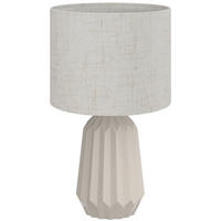 TISCHLAMPE Keramik Leinen Beige - Beige, Keramik (22/22/39cm) - HOMCOM