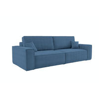 SCHLAFSOFA HUGO, Sofa mit Schlaffunktion und Bettkasten, Farbe: Blau, Cordstoff - Blau, Textil (244/83/98cm) - VENASI MÖBEL