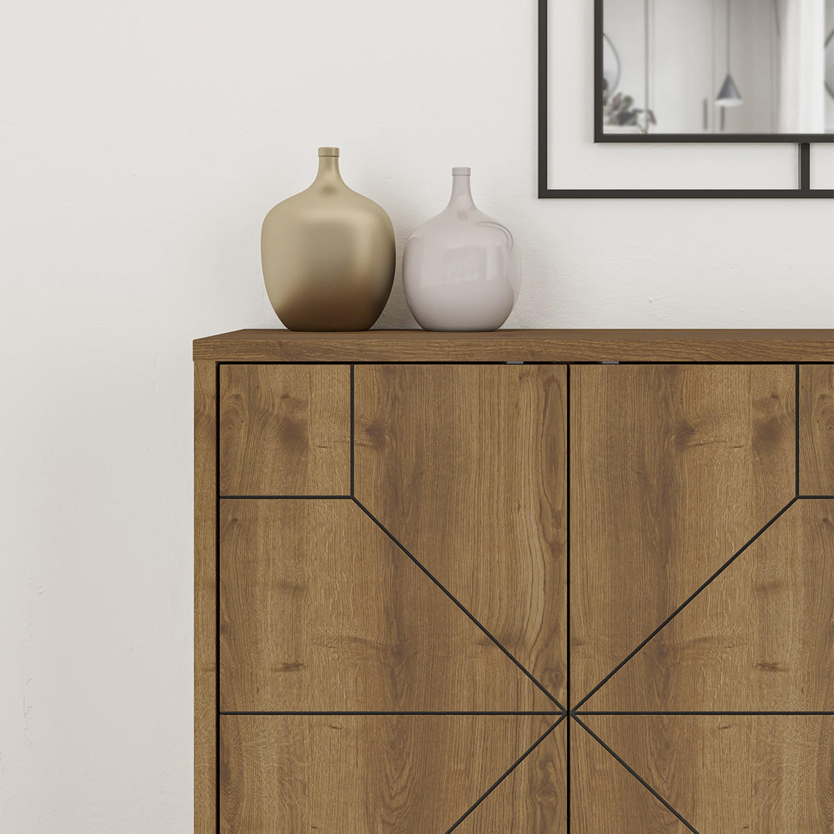 SIDEBOARD 4 Türen L123 cm - Dune - Eichefarben, Holzwerkstoff (35/77.4/123cm) - Calicosy