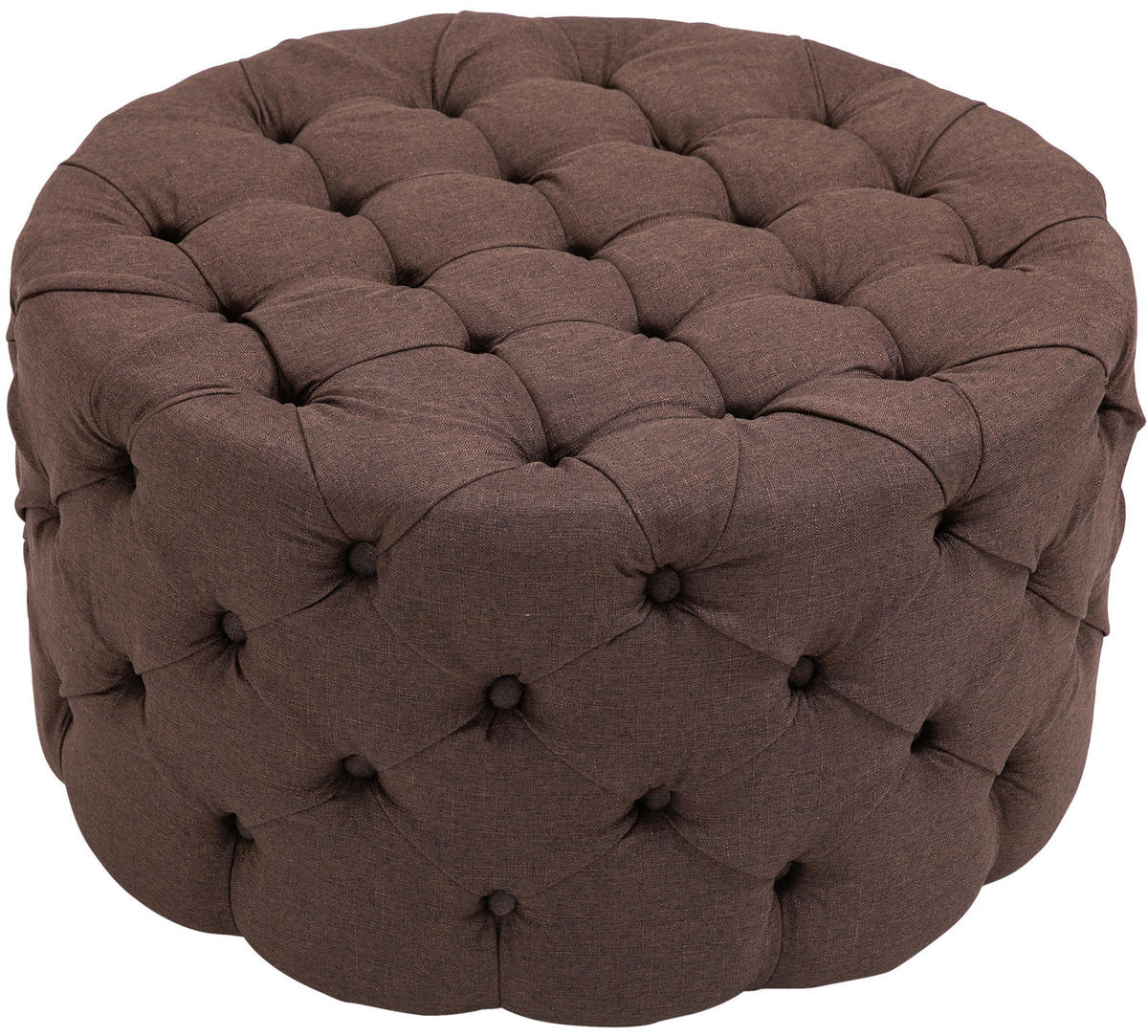 SITZWÜRFEL rund Stoff braun - Eukalyptusholzfarben/Braun, Holz/Textil (72/40/72cm) - CLP