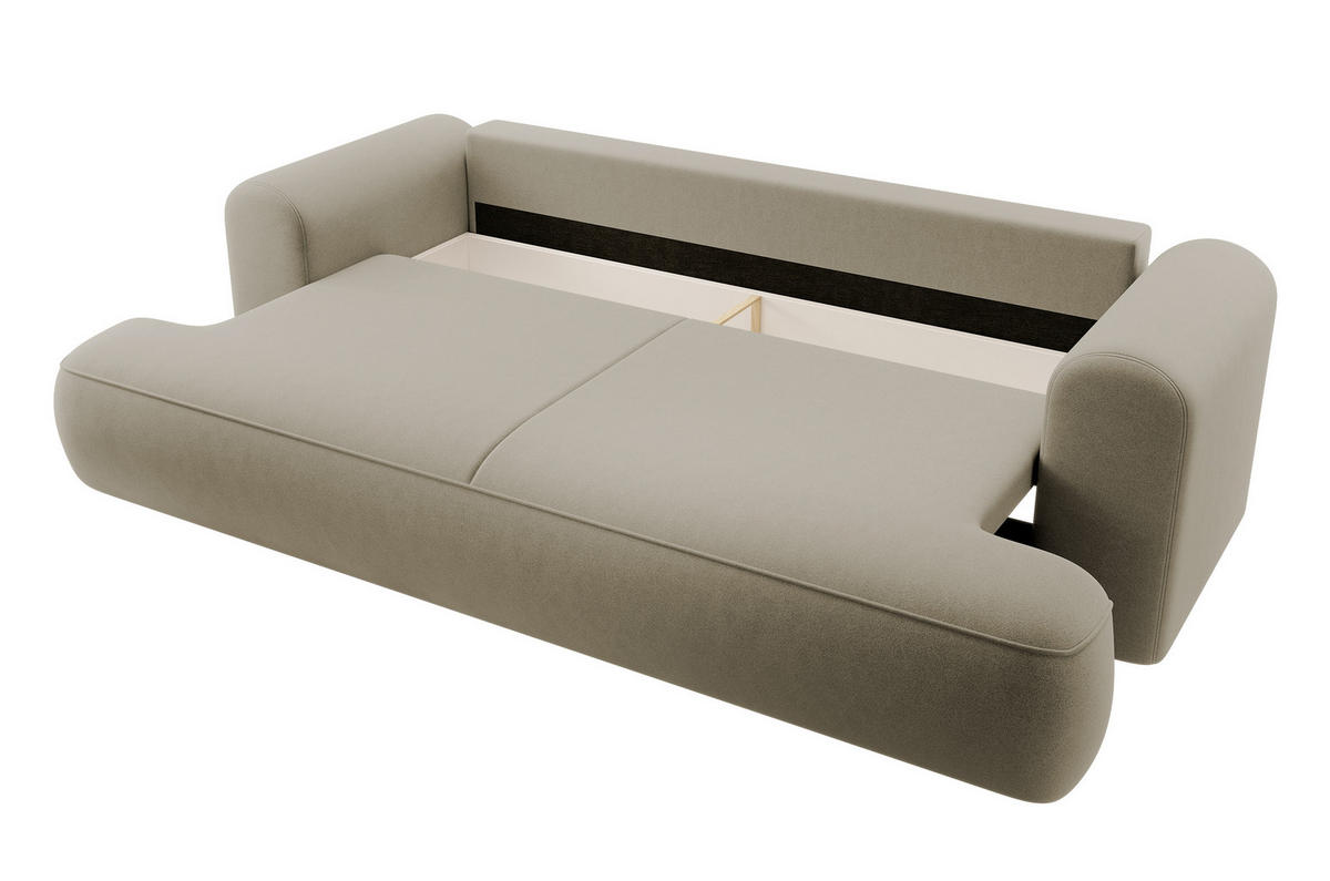 SCHLAFSOFA Ovo Beige Velours - Sandfarben, Textil (250/99/110cm) - Selsey