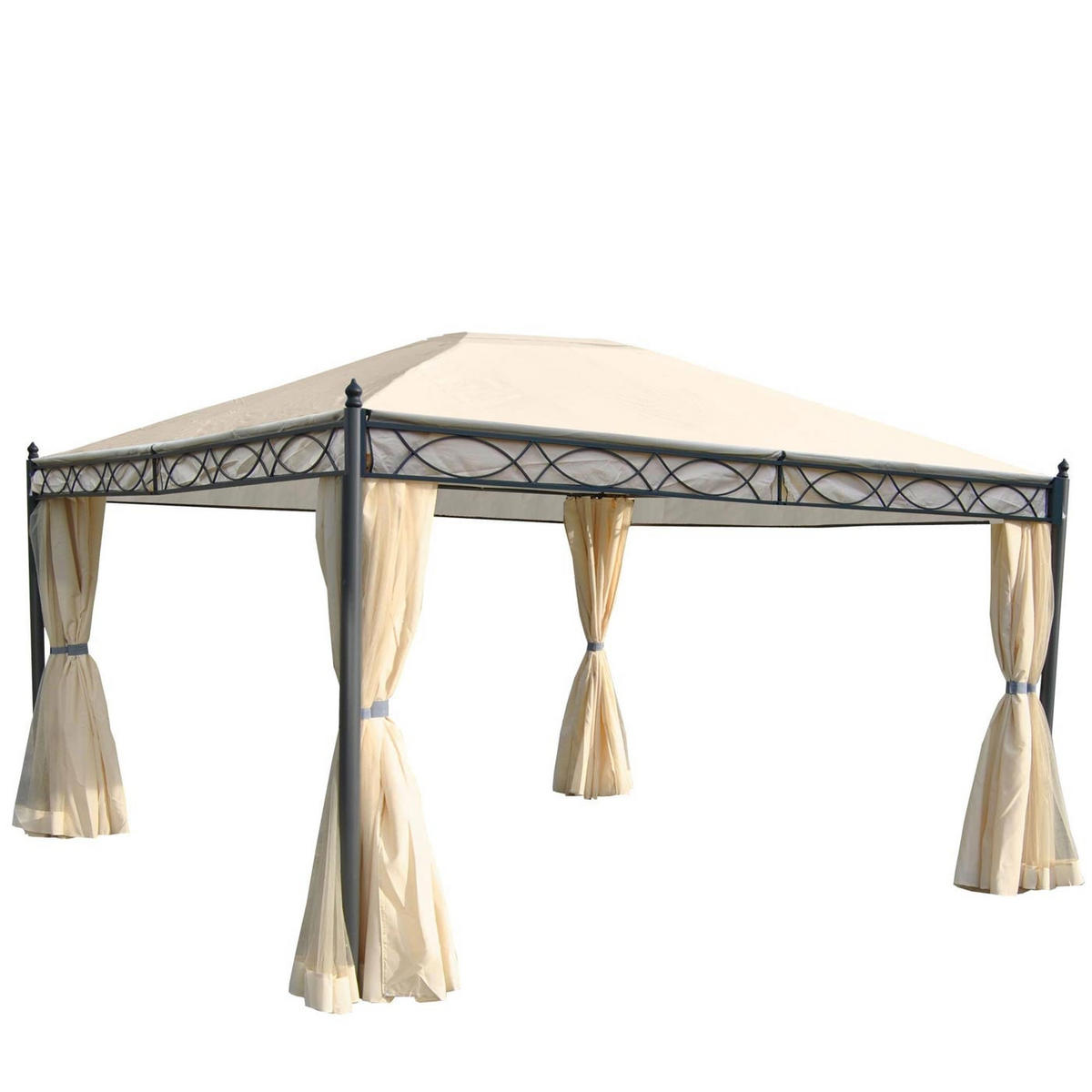 SEITENWAND 4er-Set für Pergola Cadiz 4x3m 210x330cm Creme - Creme, Textil (330/210/1cm) - BERLINLODGE