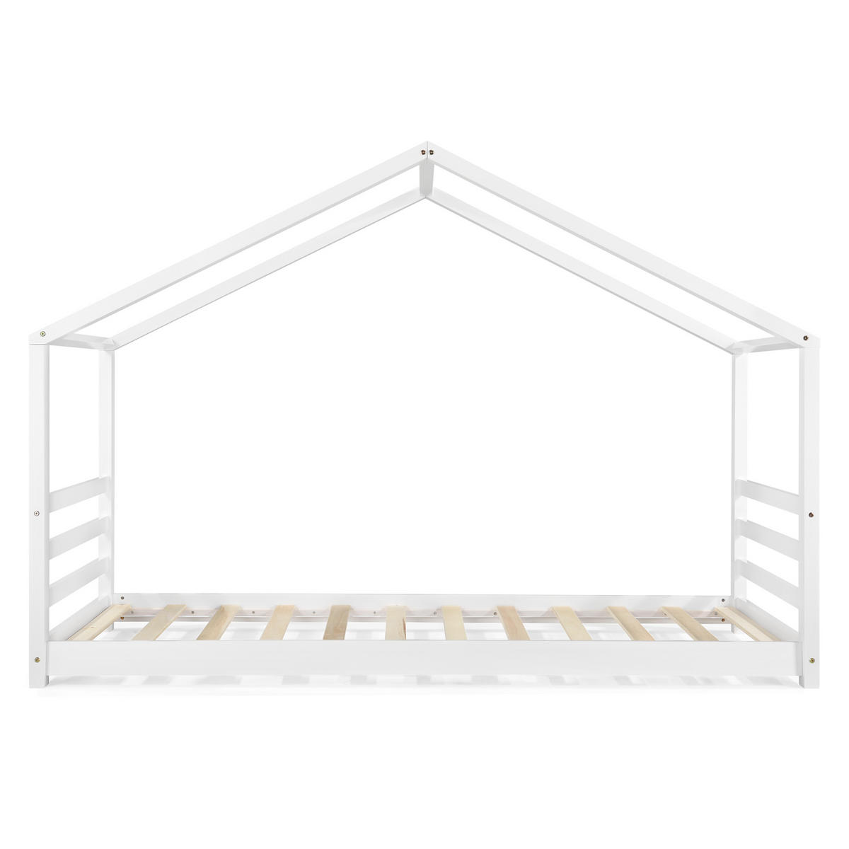 HAUSBETT Vardø - Weiß, Holz (90/200cm) - [en.casa]