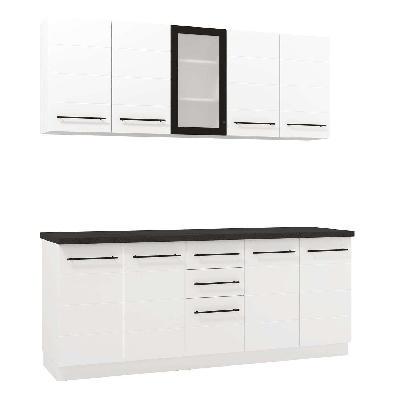 KÜCHENLEERBLOCK 200 cm Weiß - Schwarz/Weiß, Holz (200/200/60cm) - Homestyle4u