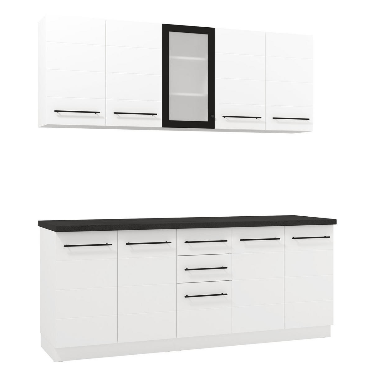 KÜCHENLEERBLOCK 200 cm Weiß - Schwarz/Weiß, Holz (200/200/60cm) - Homestyle4u
