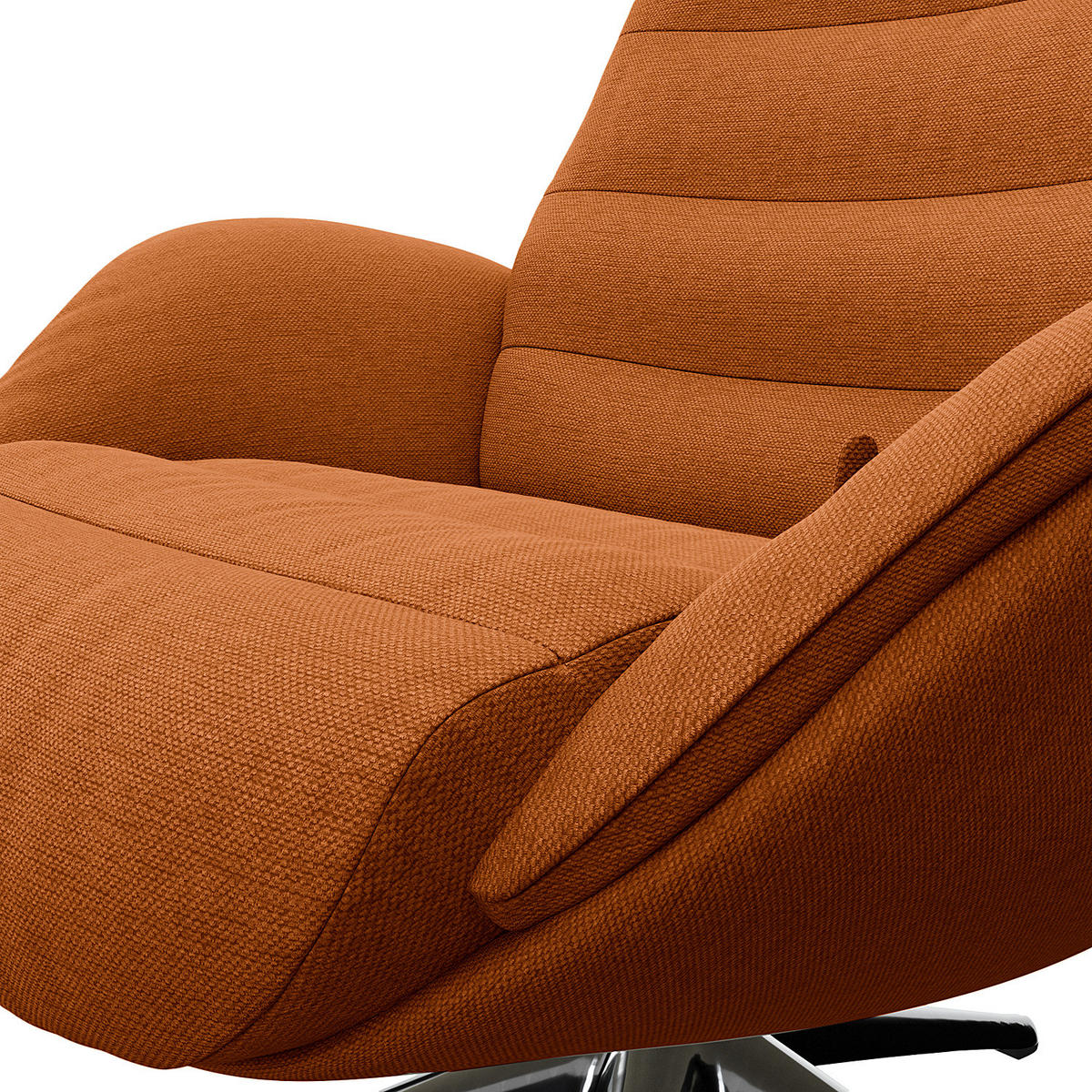 RELAXSESSEL - Chromfarben/Orange, Textil/Metall (90/107/90cm) - home24