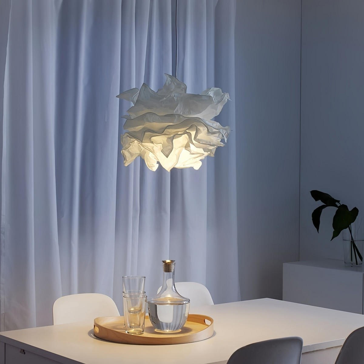 LAMPENSCHIRM Stoff Halbtransparent，42/42/35cm - Weiß, Karton (42/42/35cm) - Weltevree