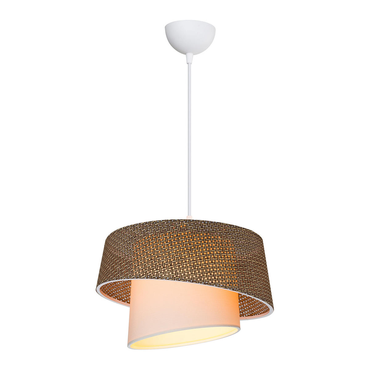 HÄNGELEUCHTE Wigan - Creme/Cappuccino, Kunststoff/Textil (34/34/65cm) - lux.pro