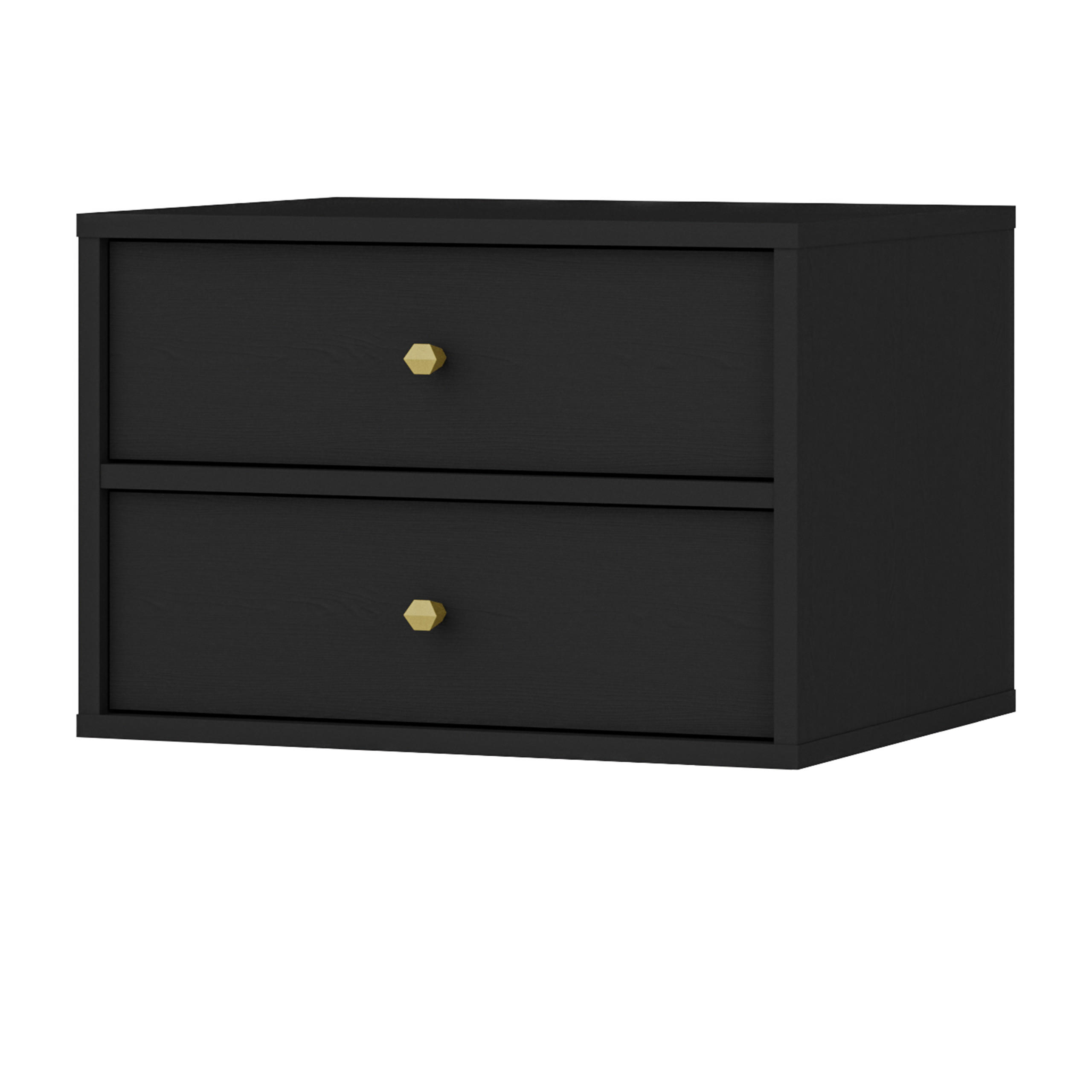 NACHTTISCH TORINO 51,8/35/40,8 cm Graphitfarben - Graphitfarben, Holzwerkstoff (51.8/35/40.8cm) - MASSENO