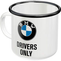 EMAILLE-BECHER 360 ml BMW Drivers Only - Weiß, Metall (0.36L) - Nostalgic-Art