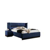 POLSTERBETT Hamilton Magic Velvet Set.4 - Dunkelblau, Holzwerkstoff/Textil (120/200cm) - Fun Möbel
