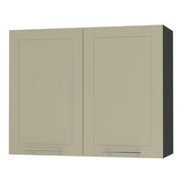 KÜCHENHÄNGESCHRANK Kvantum W3/90 Vanille Matt / Schwarz Matt 90 / 32,5 / 72cm - Creme/Schwarz, Holz/Holzwerkstoff (90/72/32.5cm) - Feldmann-Wohnen