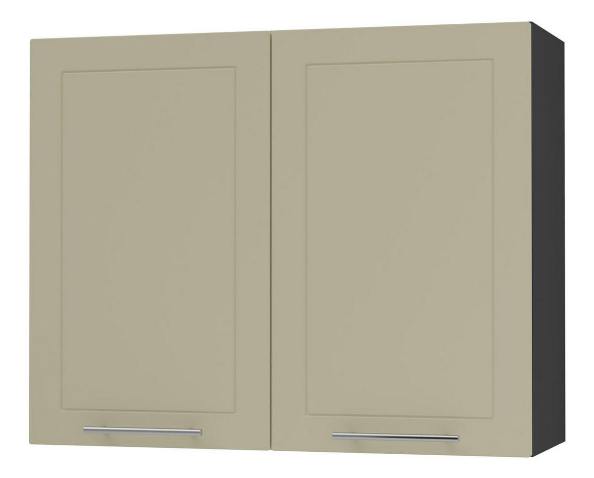 KÜCHENHÄNGESCHRANK Kvantum W3/90 Vanille Matt / Schwarz Matt 90 / 32,5 / 72cm - Creme/Schwarz, Holz/Holzwerkstoff (90/72/32.5cm) - Feldmann-Wohnen