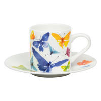 ESPRESSOTASSE Victoria Lowe - Butterfly mit Untertasse, - Naturfarben, Keramik (0.095L) - Könitz