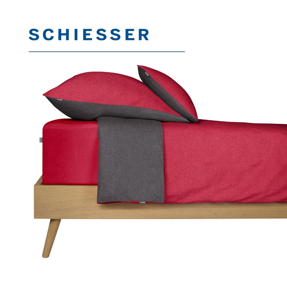 SPANNBETTLAKEN Jessi 100% Baumwolle 180x200 cm Rot - Rot, Textil (180/200cm) - SCHIESSER