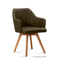 ARMLEHNSTUHL (2er-Set) Domna 58x81x60 Eiche geölt/Khaki - Dunkelgrün/Eichefarben, Kunststoff (60/81/58cm) - 58aufmkessel