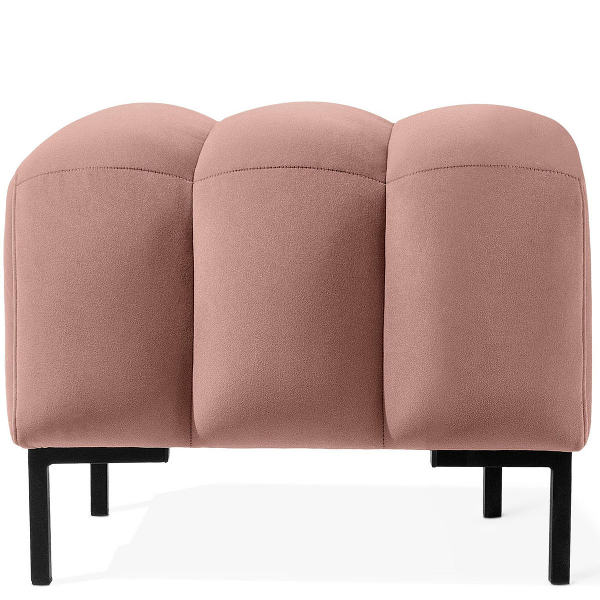 SITZHOCKER Polsterhocker PECCO, Veloursstoff - Beige/Schwarz, Holz/Textil (60/50/50cm) - KONSIMO®