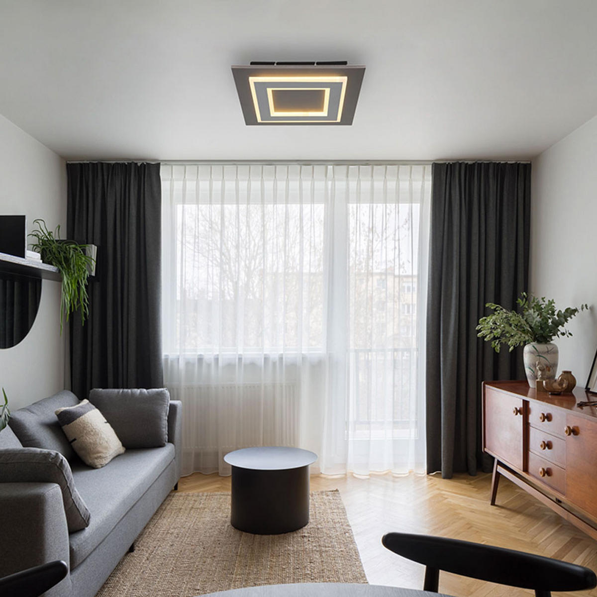 LED DECKENLEUCHTE JAYDEN Anthrazit - Anthrazit, Metall (32/32/5.5cm) - Globo Lighting