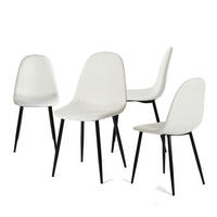 ESSZIMMERSTUHL 4er-Set Stoffbezug & Metallbeine - Beige/Schwarz, Holzwerkstoff/Textil (41/85/42cm) - Urban Meuble